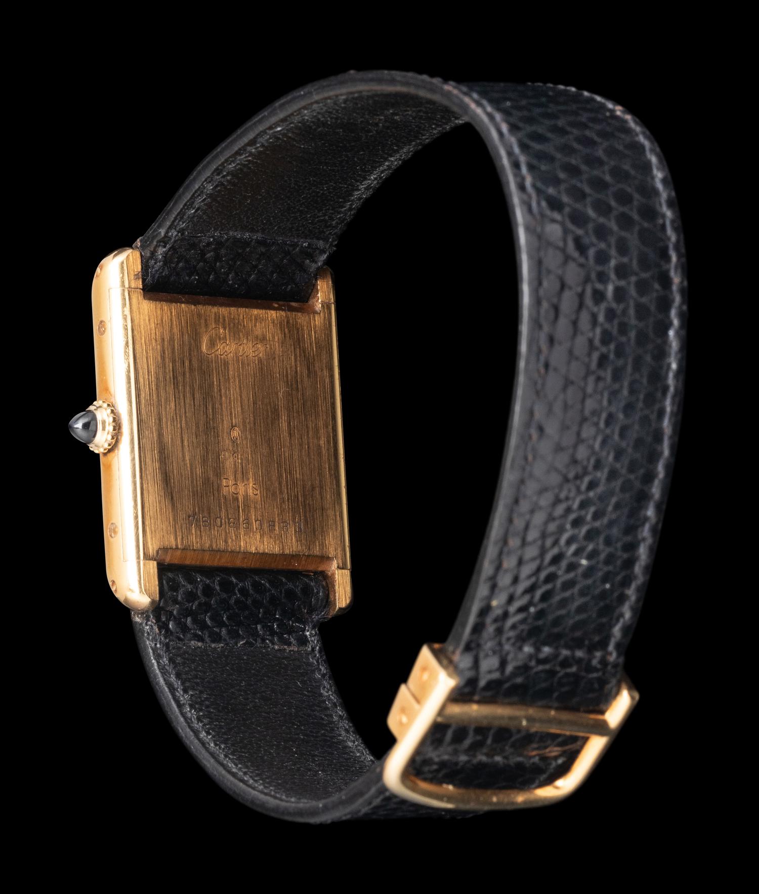CARTIER, 18K YELLOW GOLD TANK WATCH