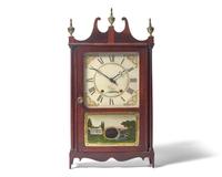 A Federal Mahogany and Églomisé Shelf Clock