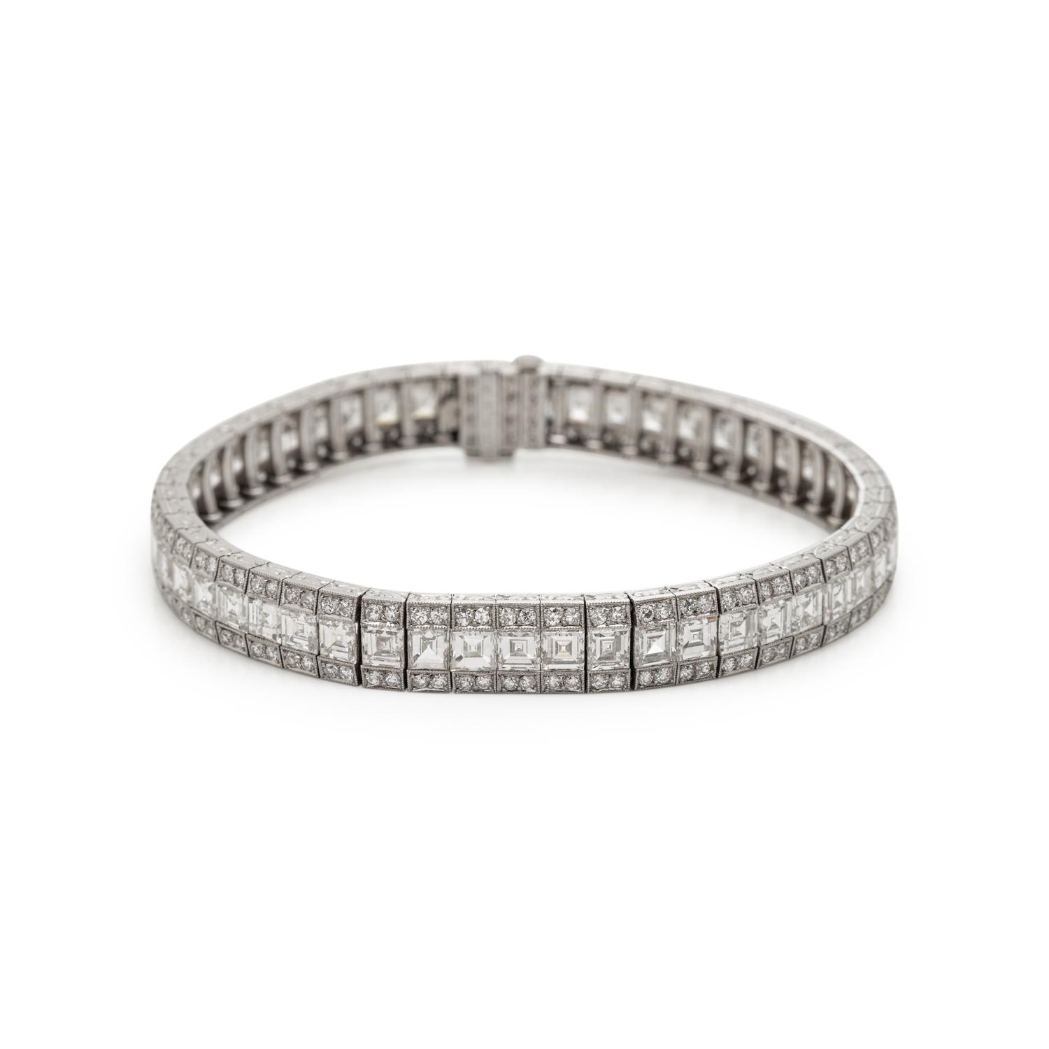 J.K. DAVISON, PLATINUM AND DIAMOND BRACELET