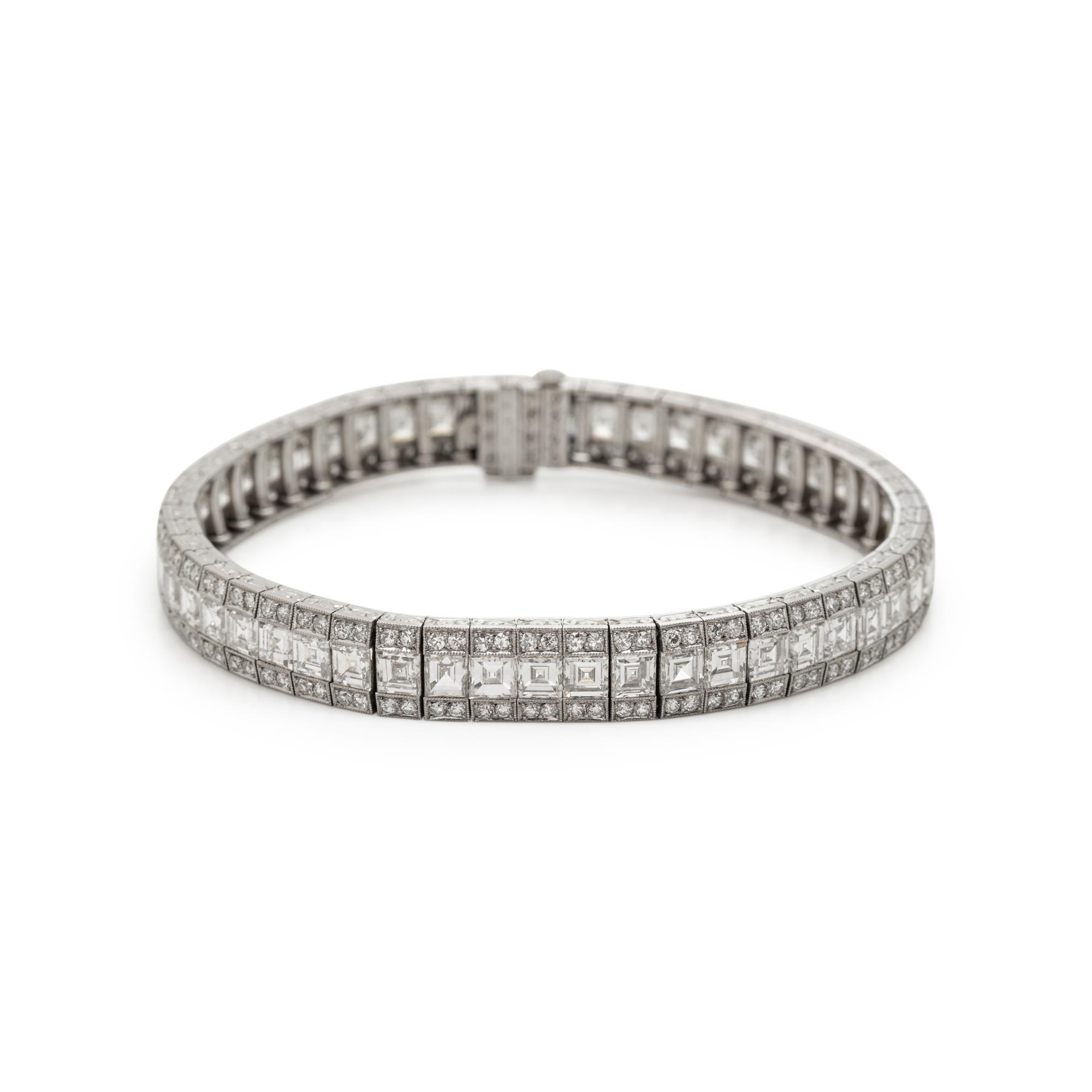 J.K. DAVISON, PLATINUM AND DIAMOND BRACELET