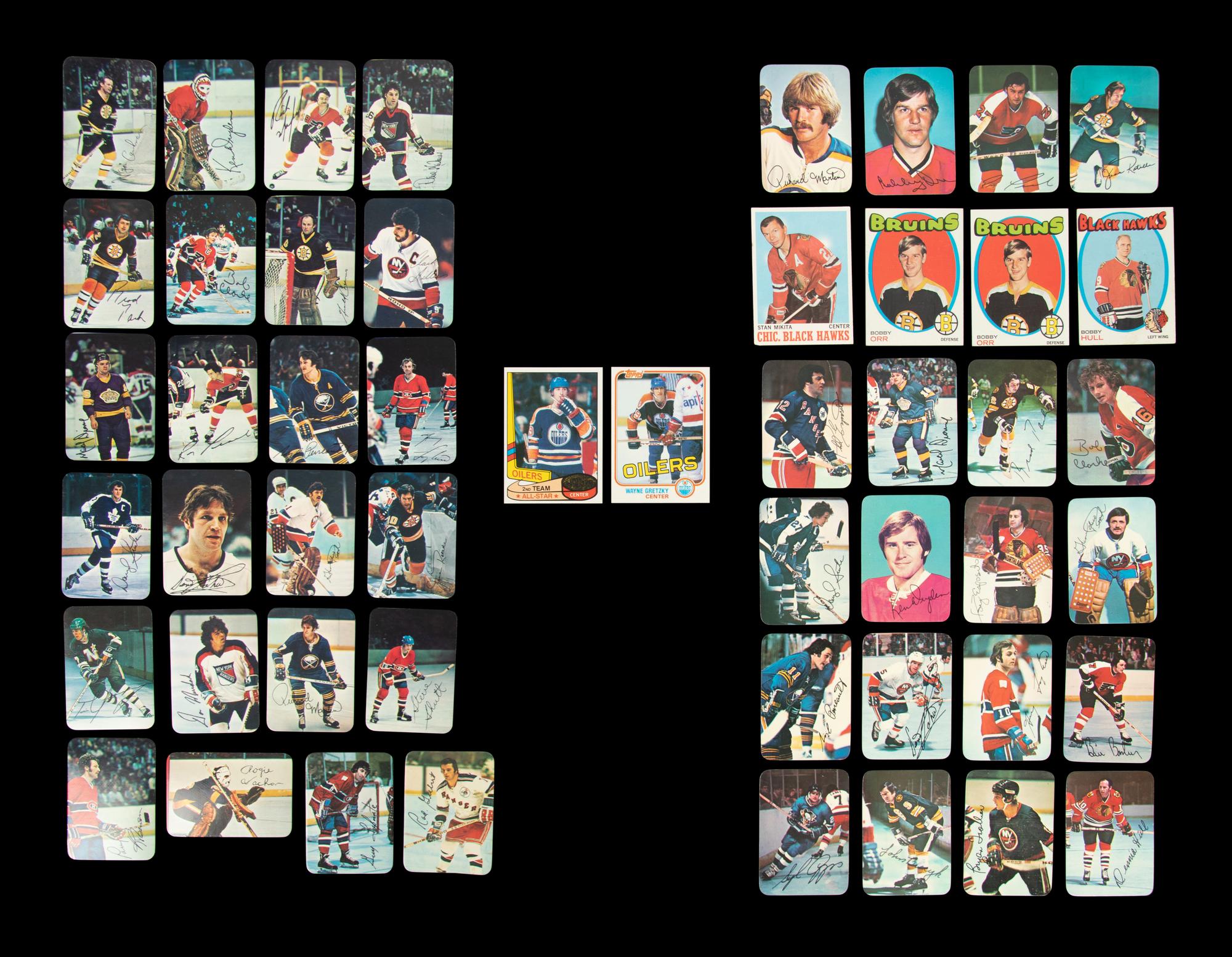 A Group of 50 1970-80s Hockey Cards (Including Bobby Orr, Bobby Hull and Second Year Wayne Gretzky)