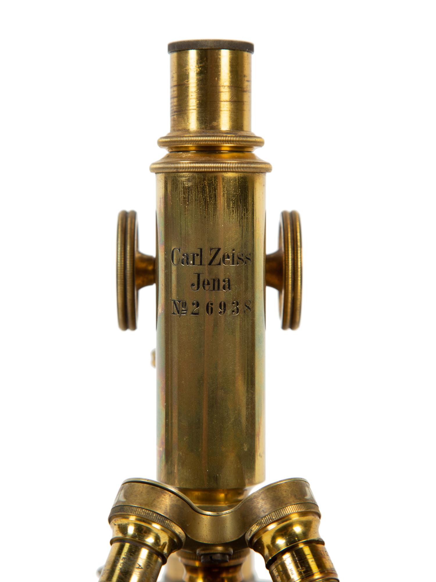 A Vintage Brass Microscope