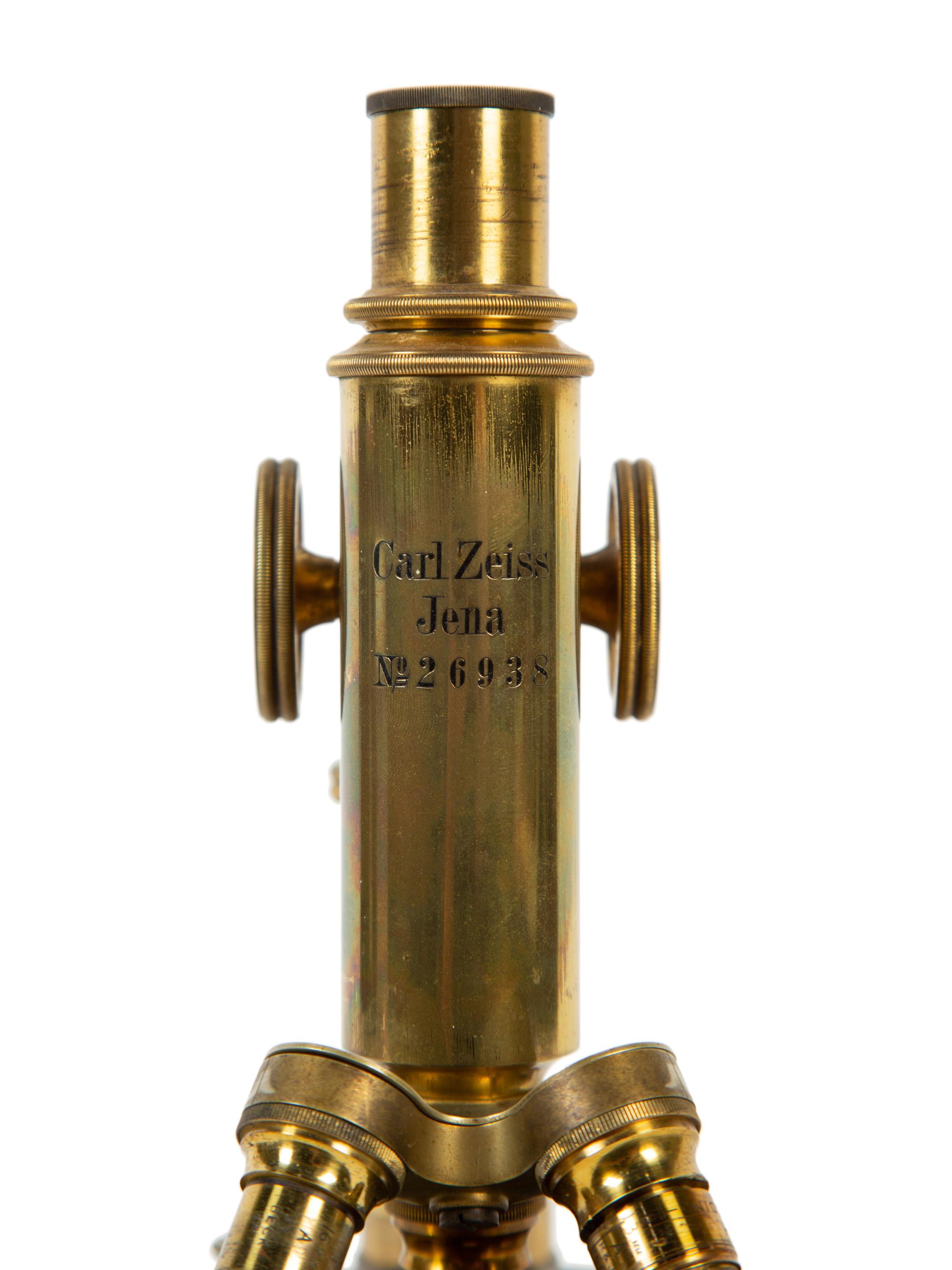 A Vintage Brass Microscope
