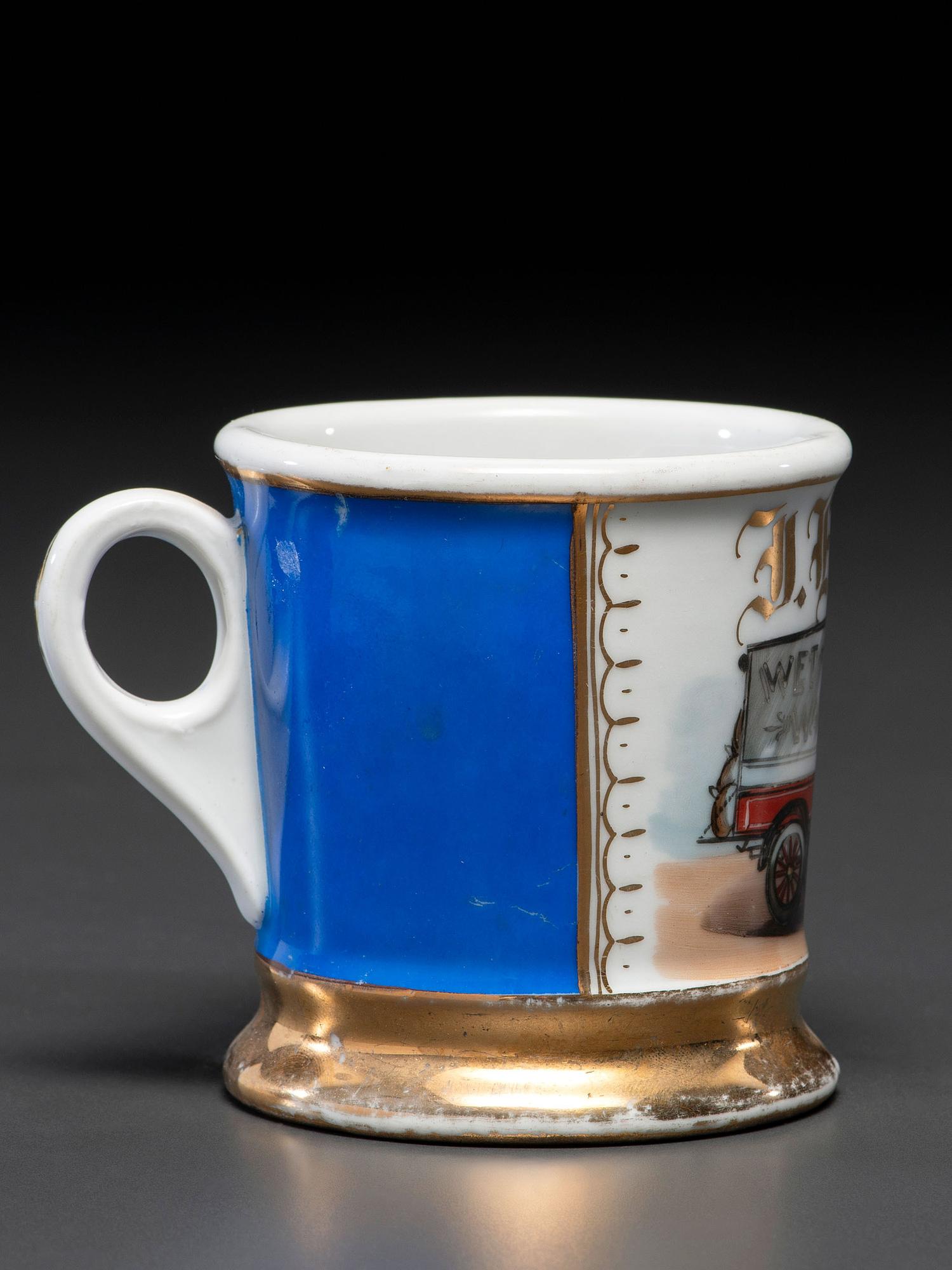 A Laundry Truck Driver's Porcelain Occupational Shaving Mug
