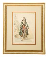 A Set of Six Framed Hand-Colored Costume Engravings