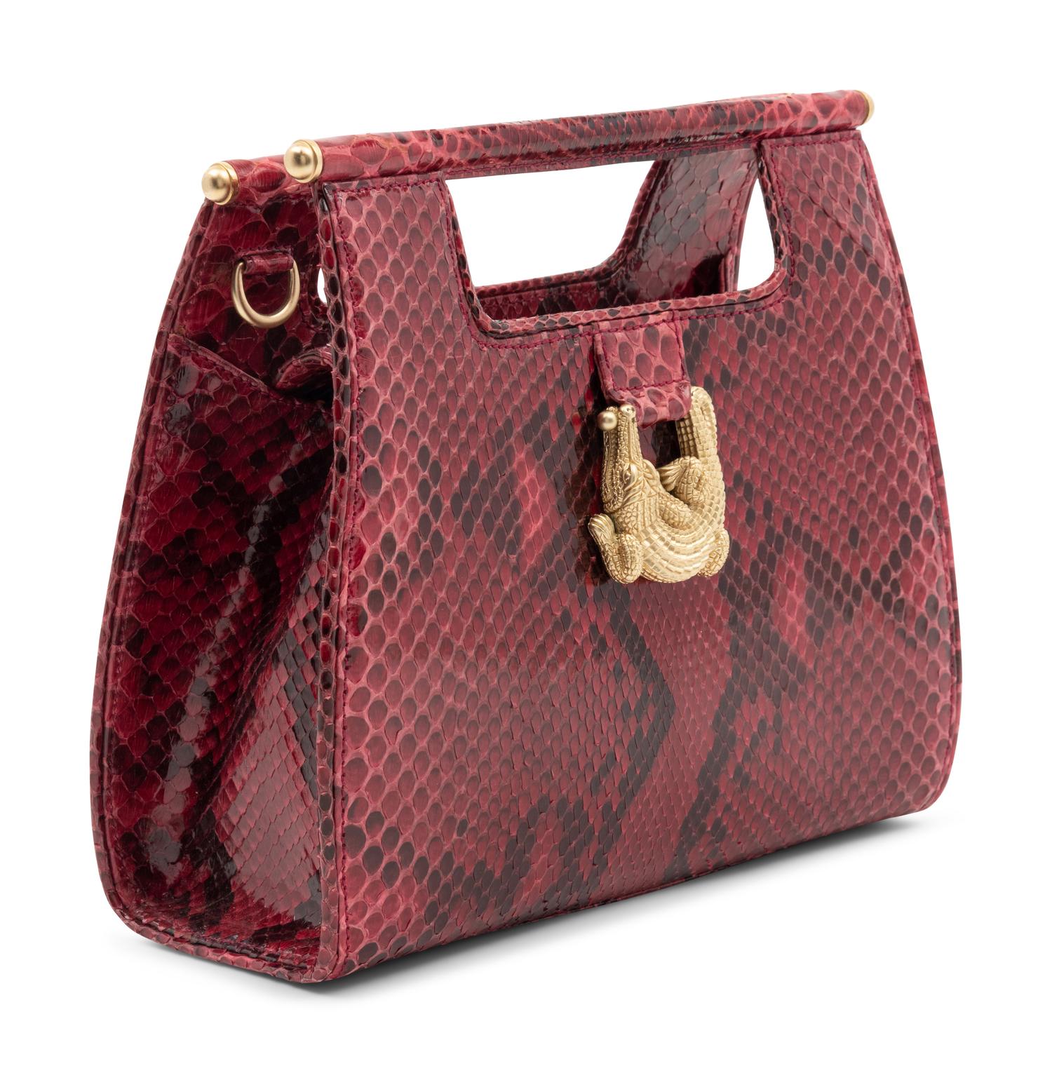 Kieselstein-Cord Magenta Snakeskin Bag, 1993