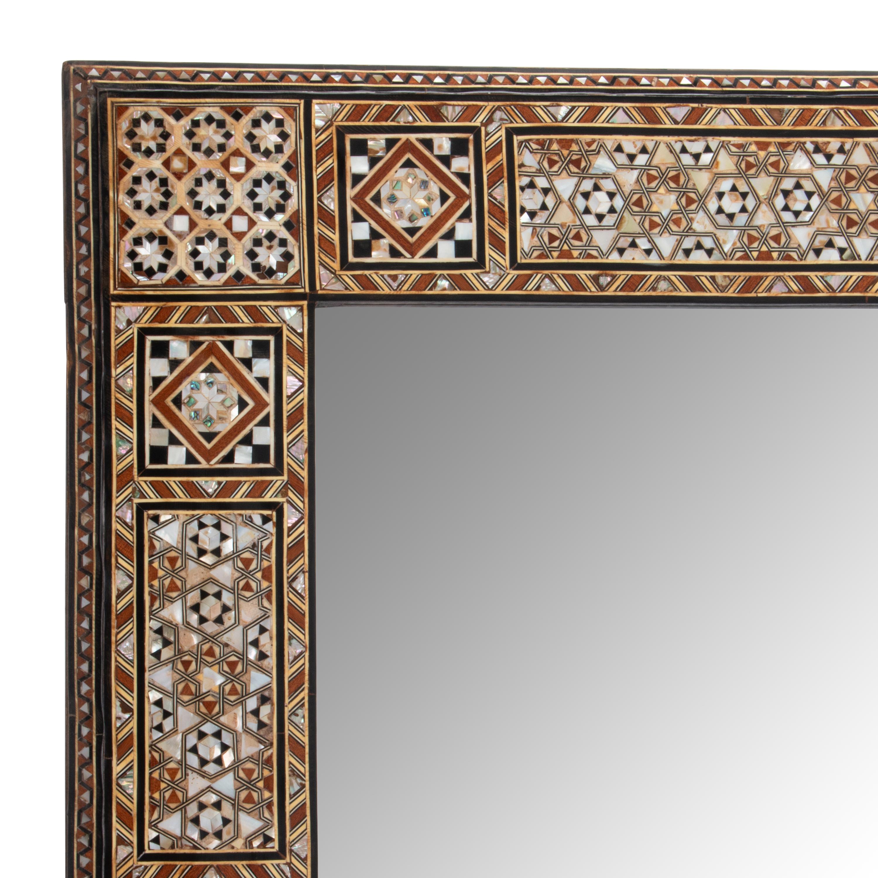 A Pair of Large Moorish Style Marquetry Mirrors