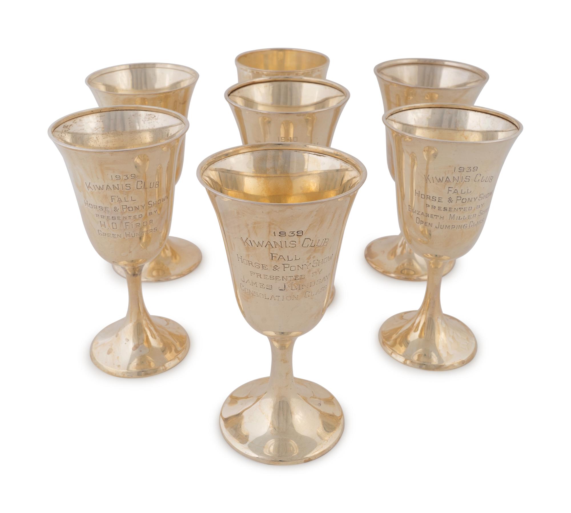 A Collection of Seven American Silver Goblet Trophies — 20TH CENTURY
