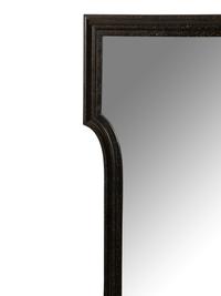 An Modernist Chinese Black Lacquer Framed Wall Mirror with Gilt Accents