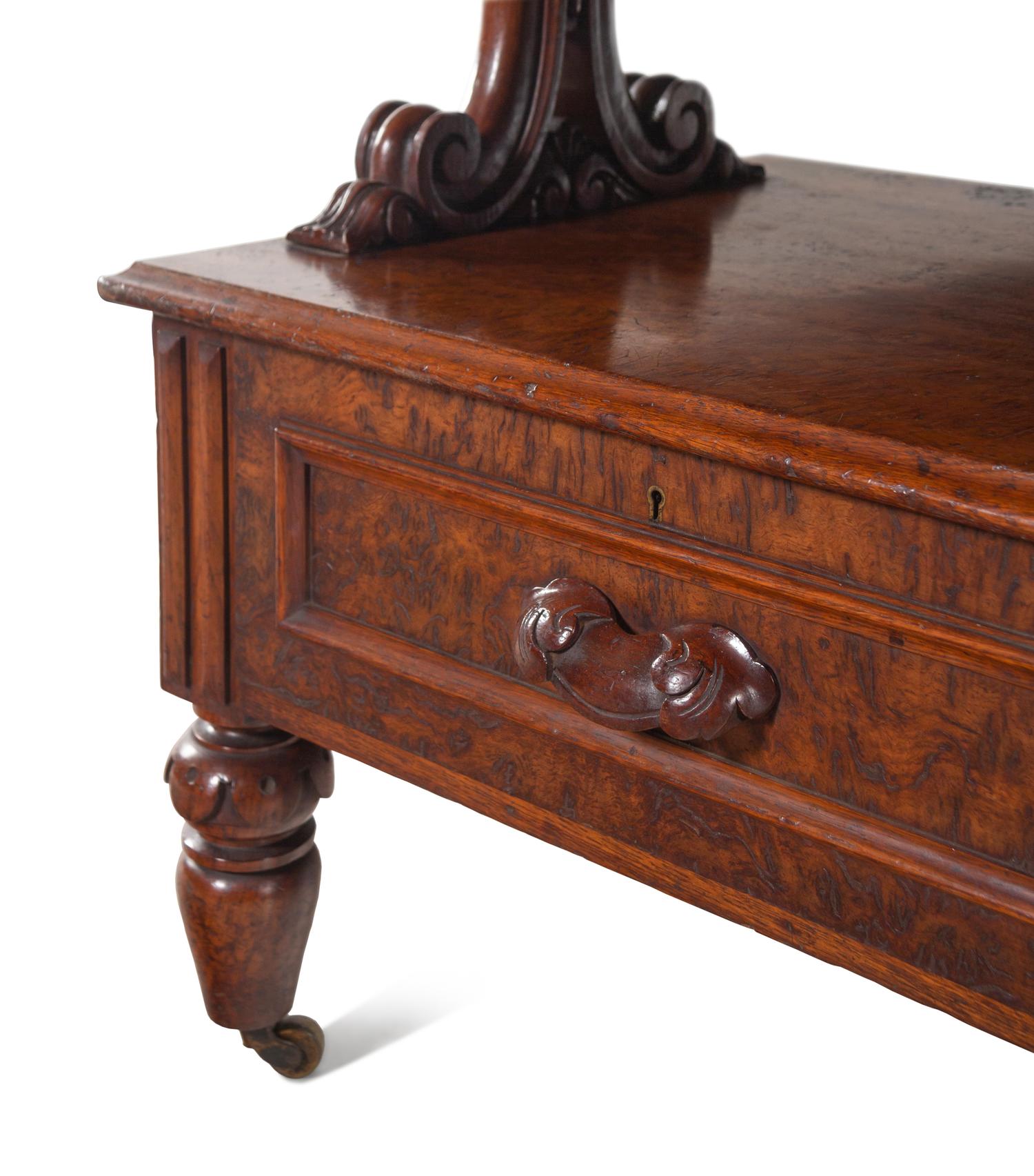 A Late William IV Burl Walnut Two-Tier Table