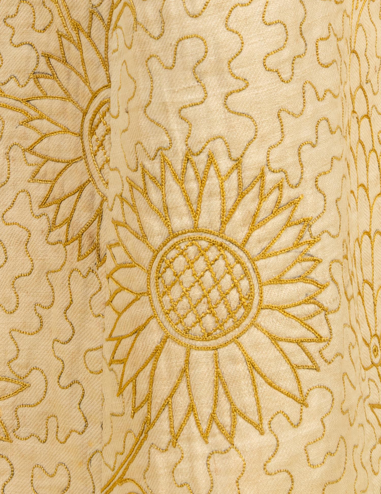 Embroidered White Cotton Wrapper, 1880