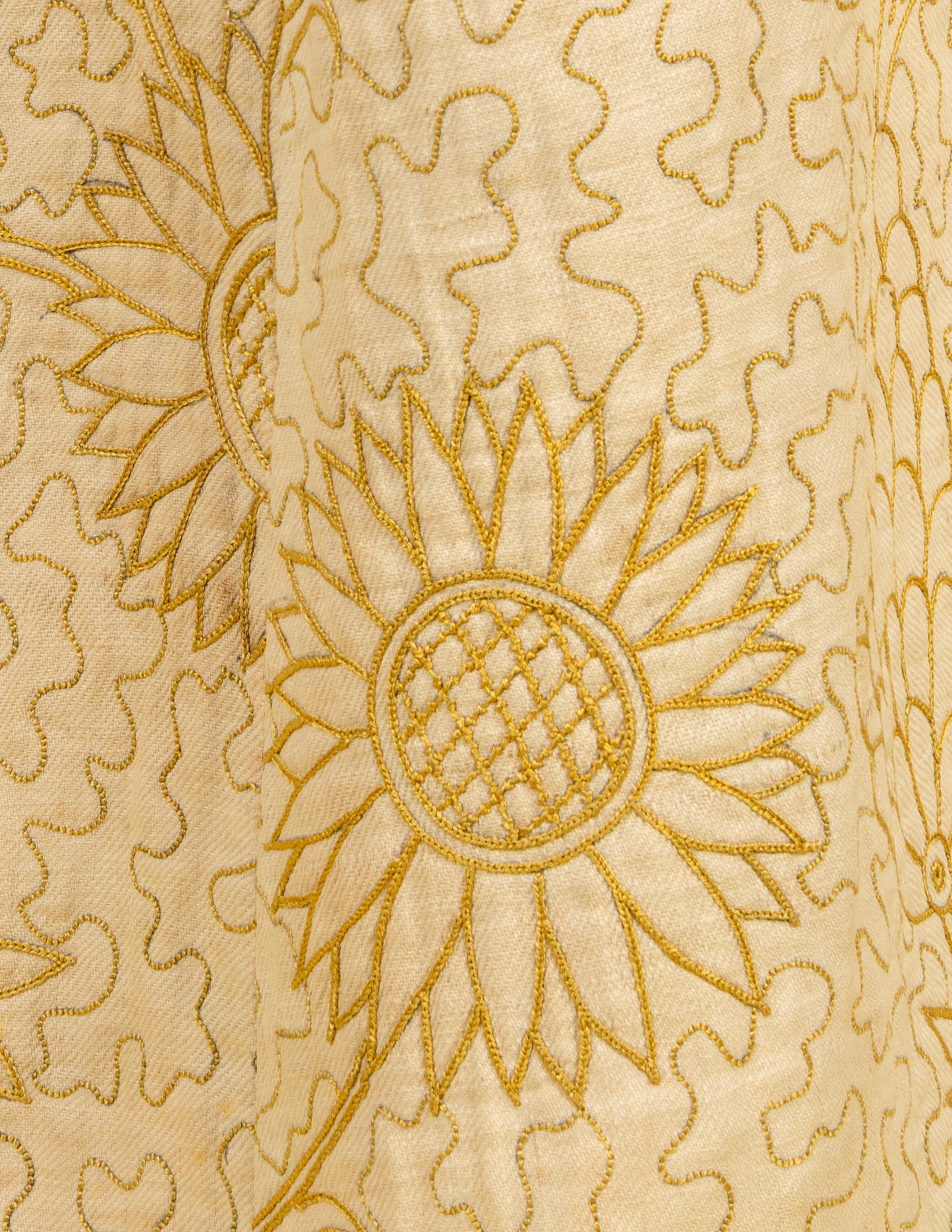Embroidered White Cotton Wrapper, 1880