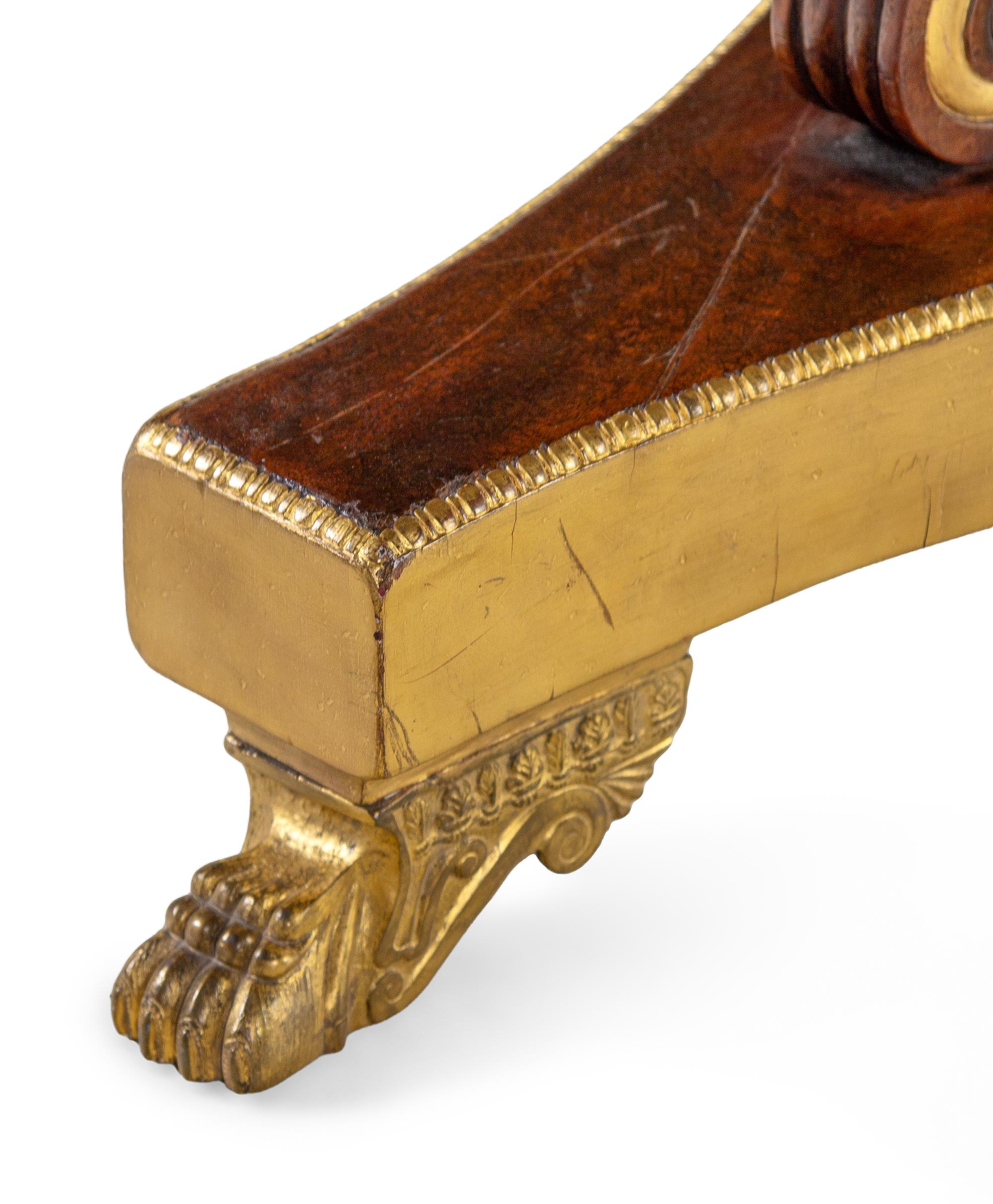 A Regency Parcel Gilt Mahogany Center Table