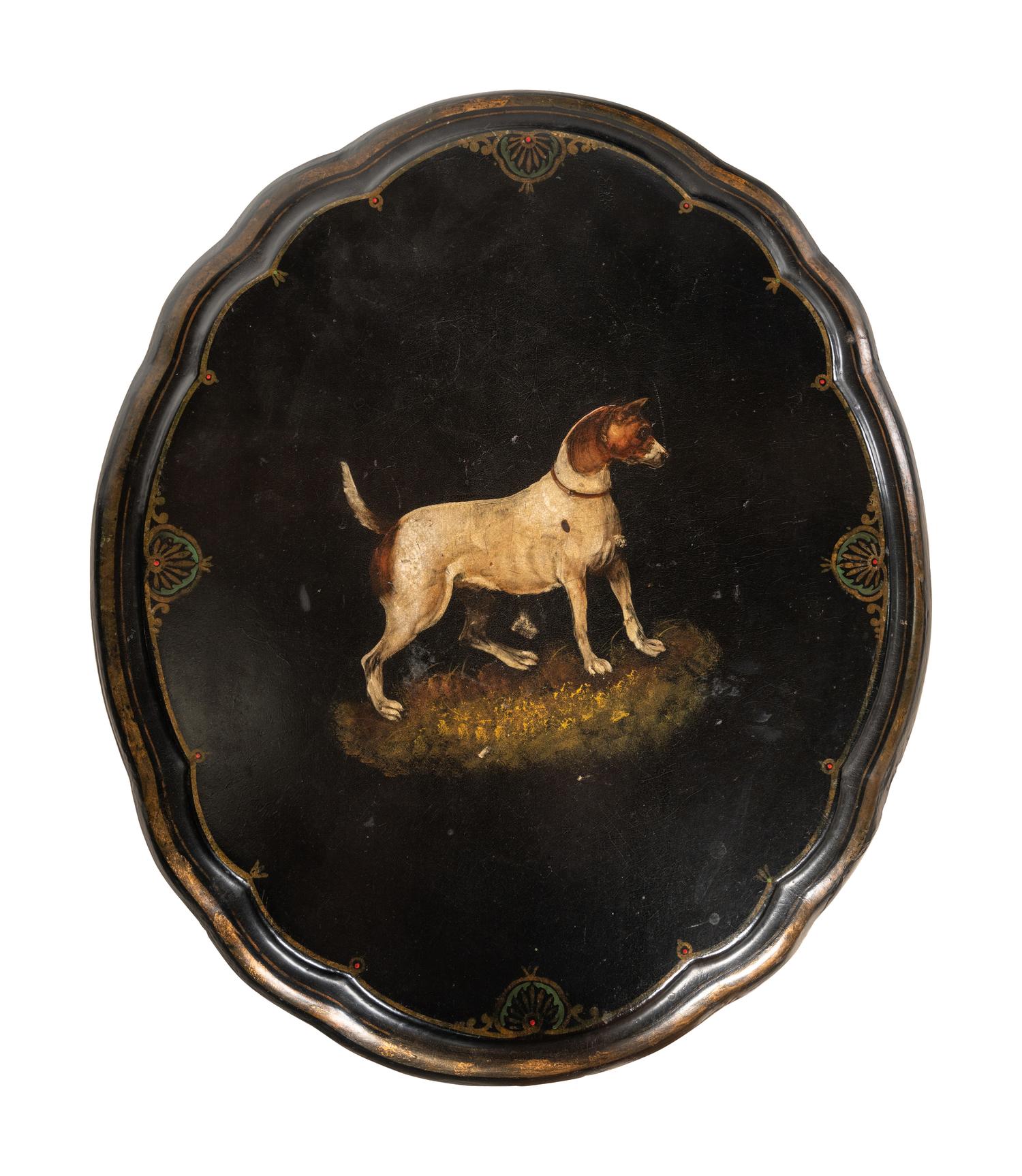 A Victorian Papier - Mâché Tilt-Top Table