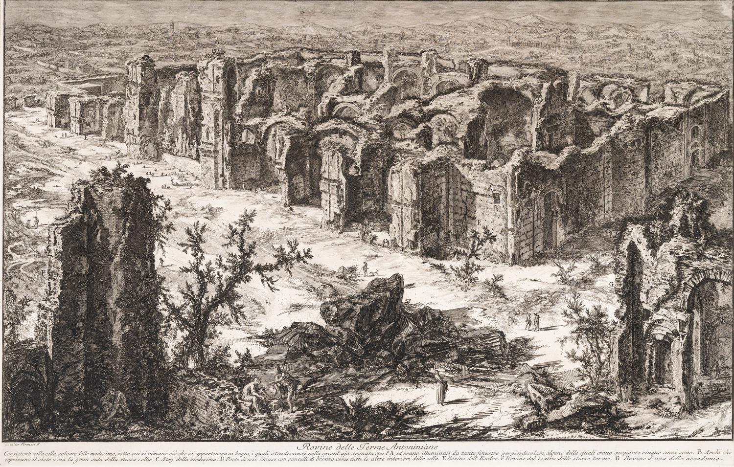 Rovine della Terme Antoniane (Baths of Caracalla: Bird's Eye View), (from Vedute di Roma)