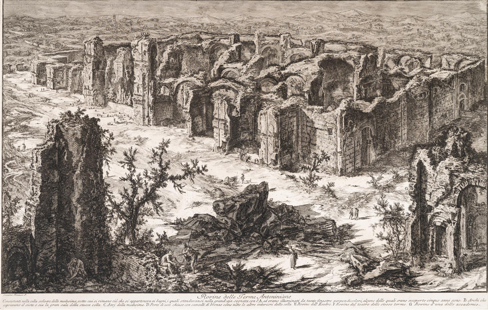 Rovine della Terme Antoniane (Baths of Caracalla: Bird's Eye View), (from Vedute di Roma)
