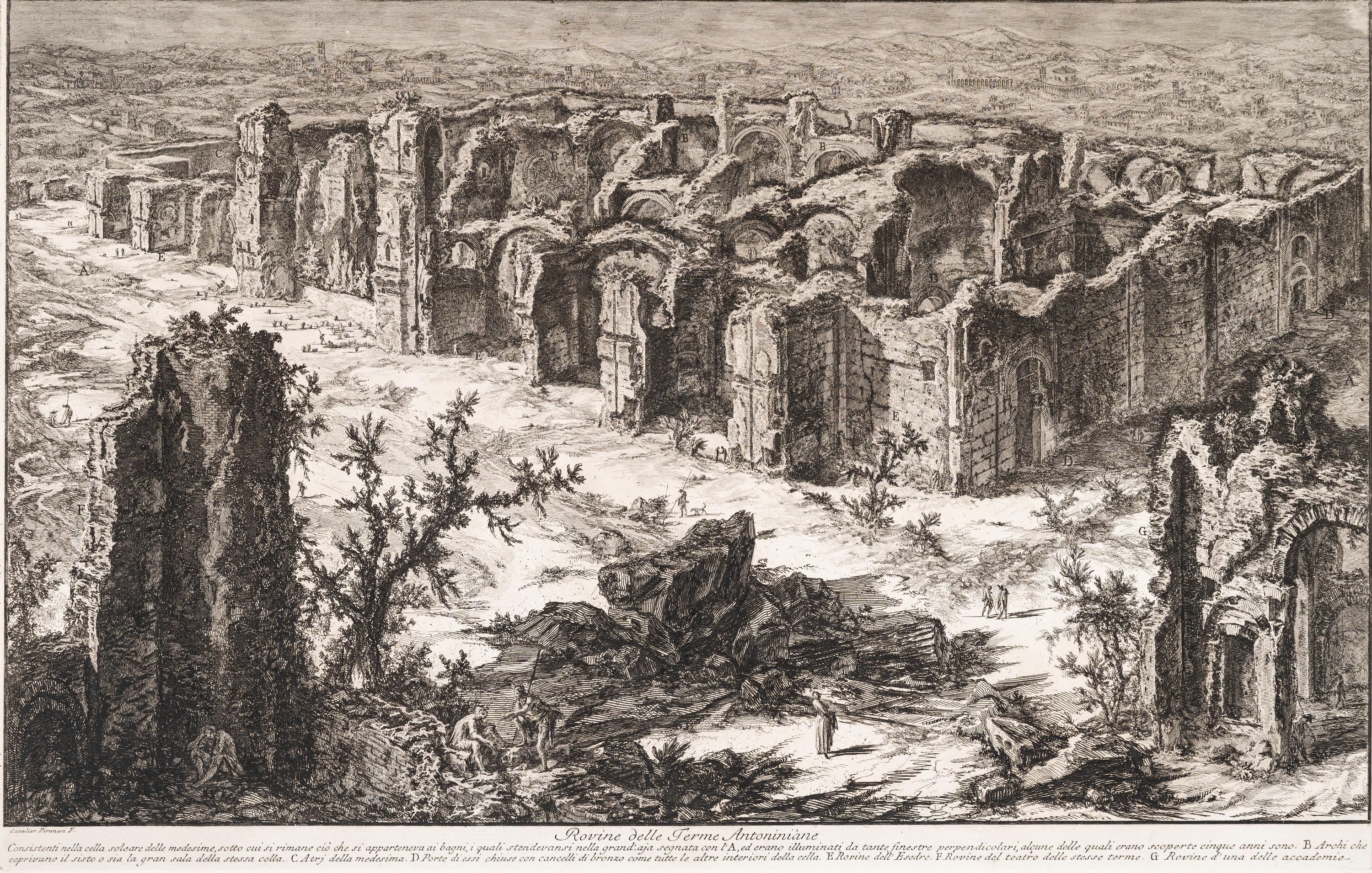 Rovine della Terme Antoniane (Baths of Caracalla: Bird's Eye View), (from Vedute di Roma)