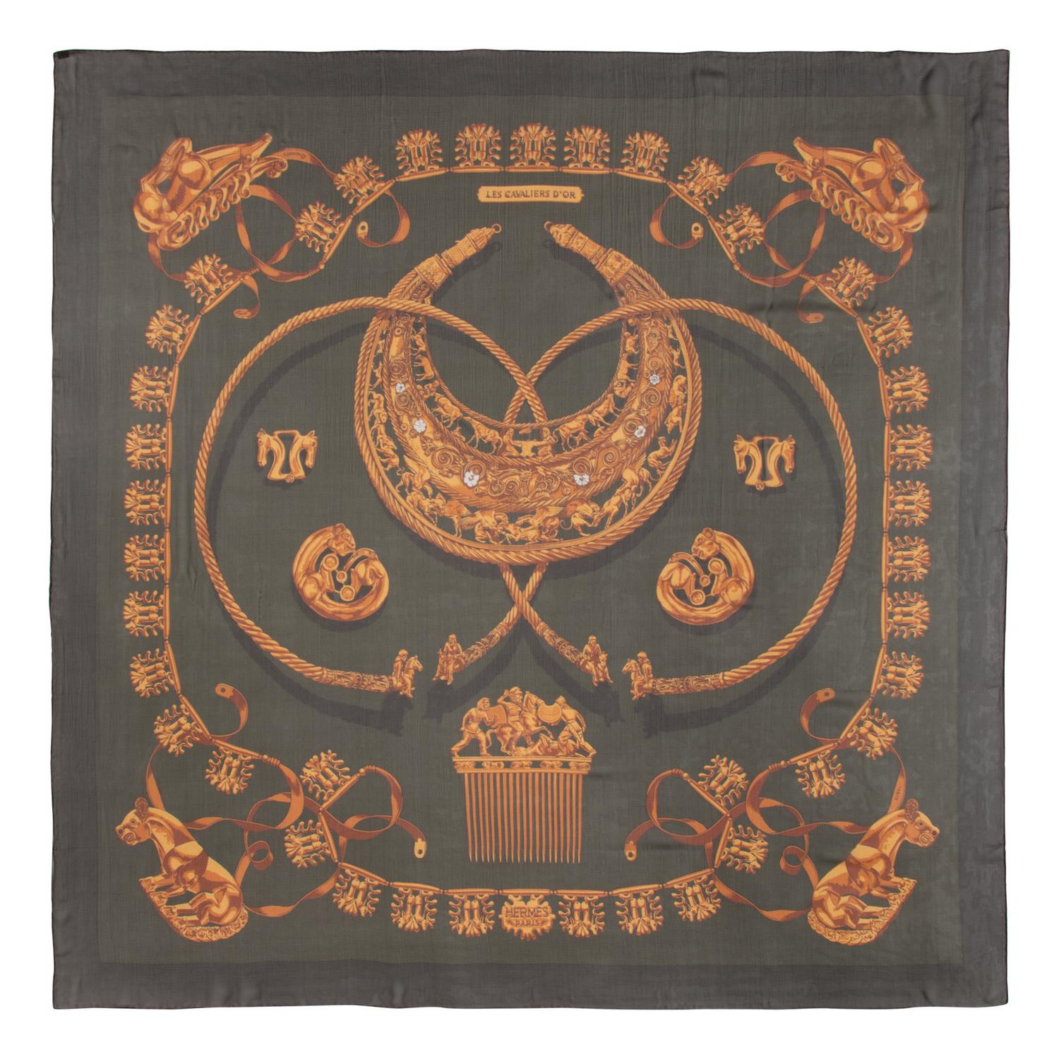 Four Hermès 140cm Silk Chiffon Scarves