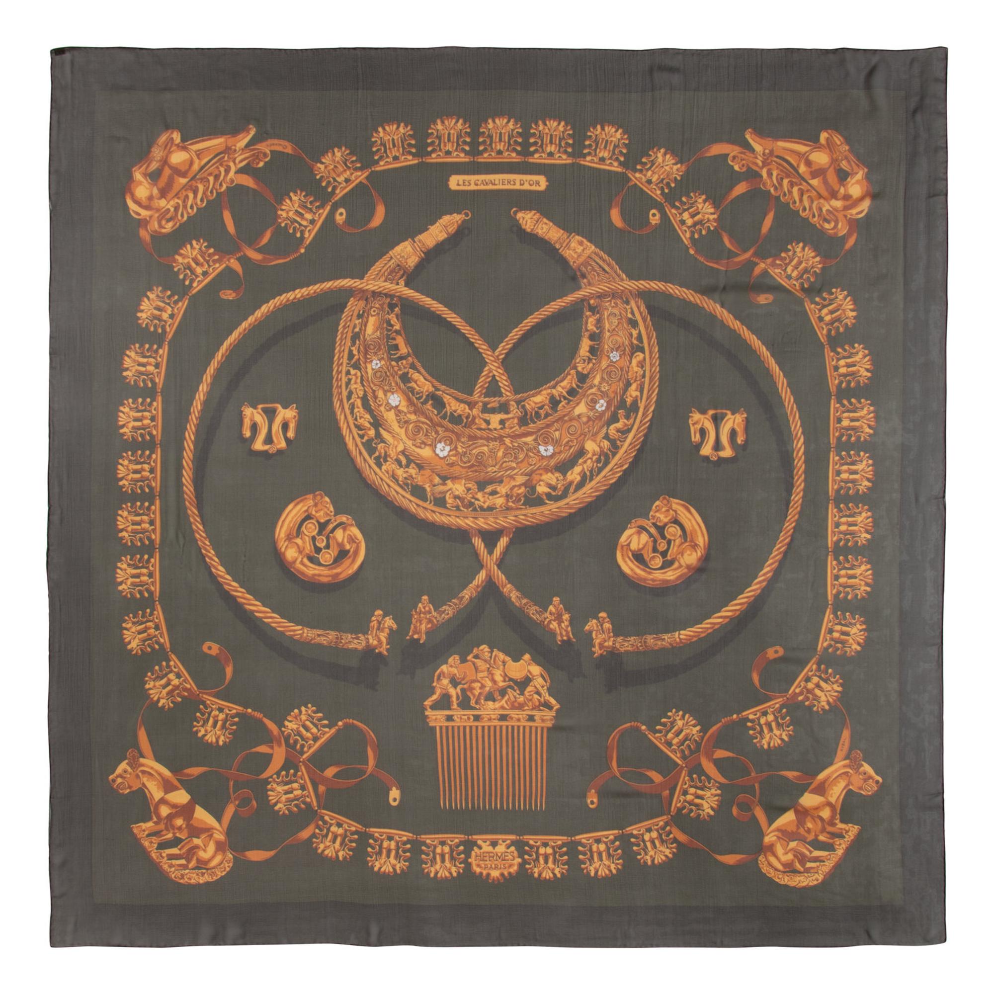 Four Hermès 140cm Silk Chiffon Scarves