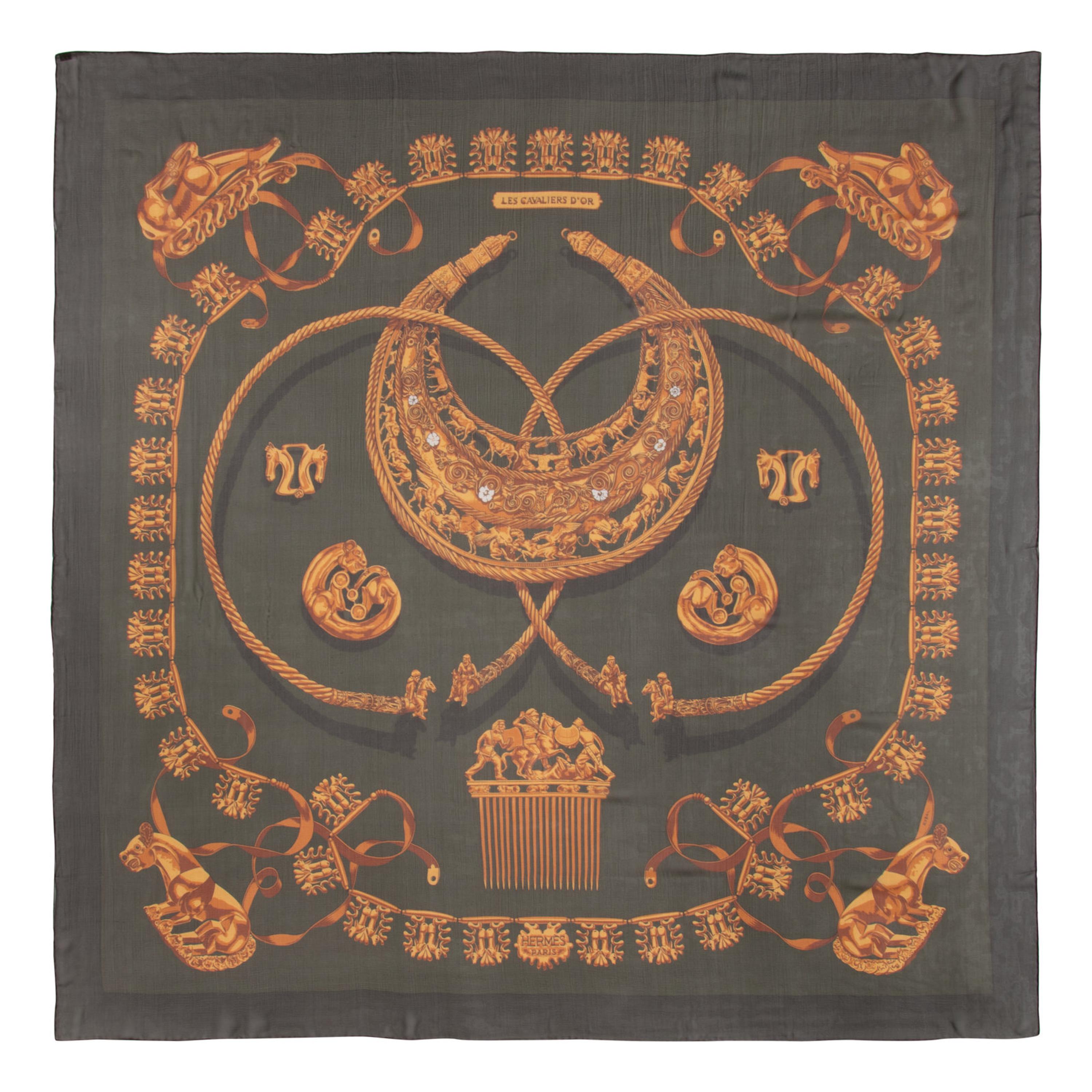 Four Hermès 140cm Silk Chiffon Scarves