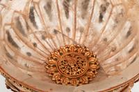 A Large Tibetan Style Jeweled Filigree-Mounted Rock Crystal Bowl and Cover