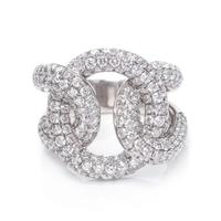 An 18 Karat White Gold and Diamond Knot Motif Ring,