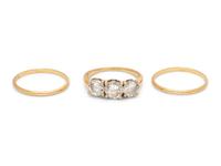 A Collection of Yellow Gold Rings,
