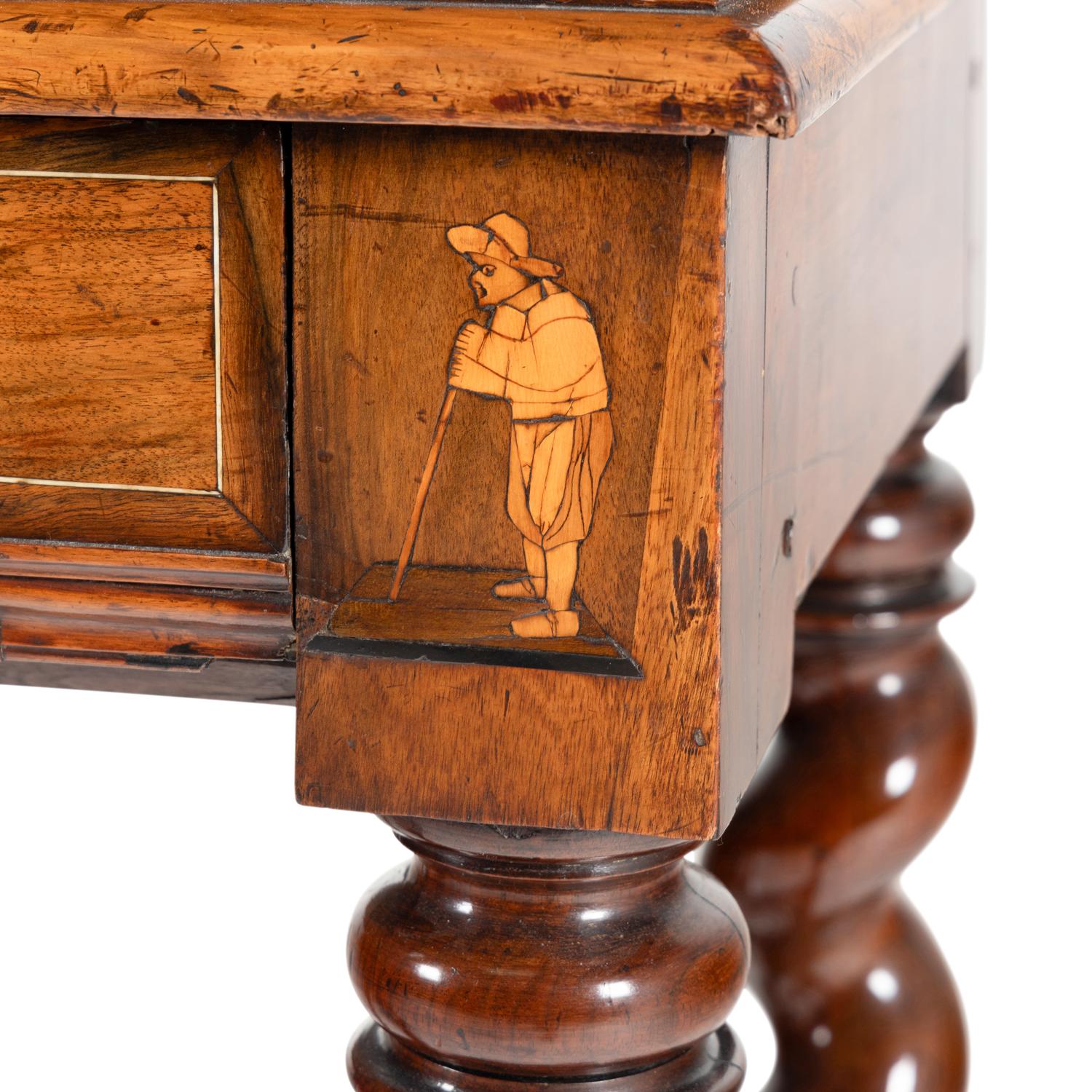A Flemish Marquetry Cabinet on Stand