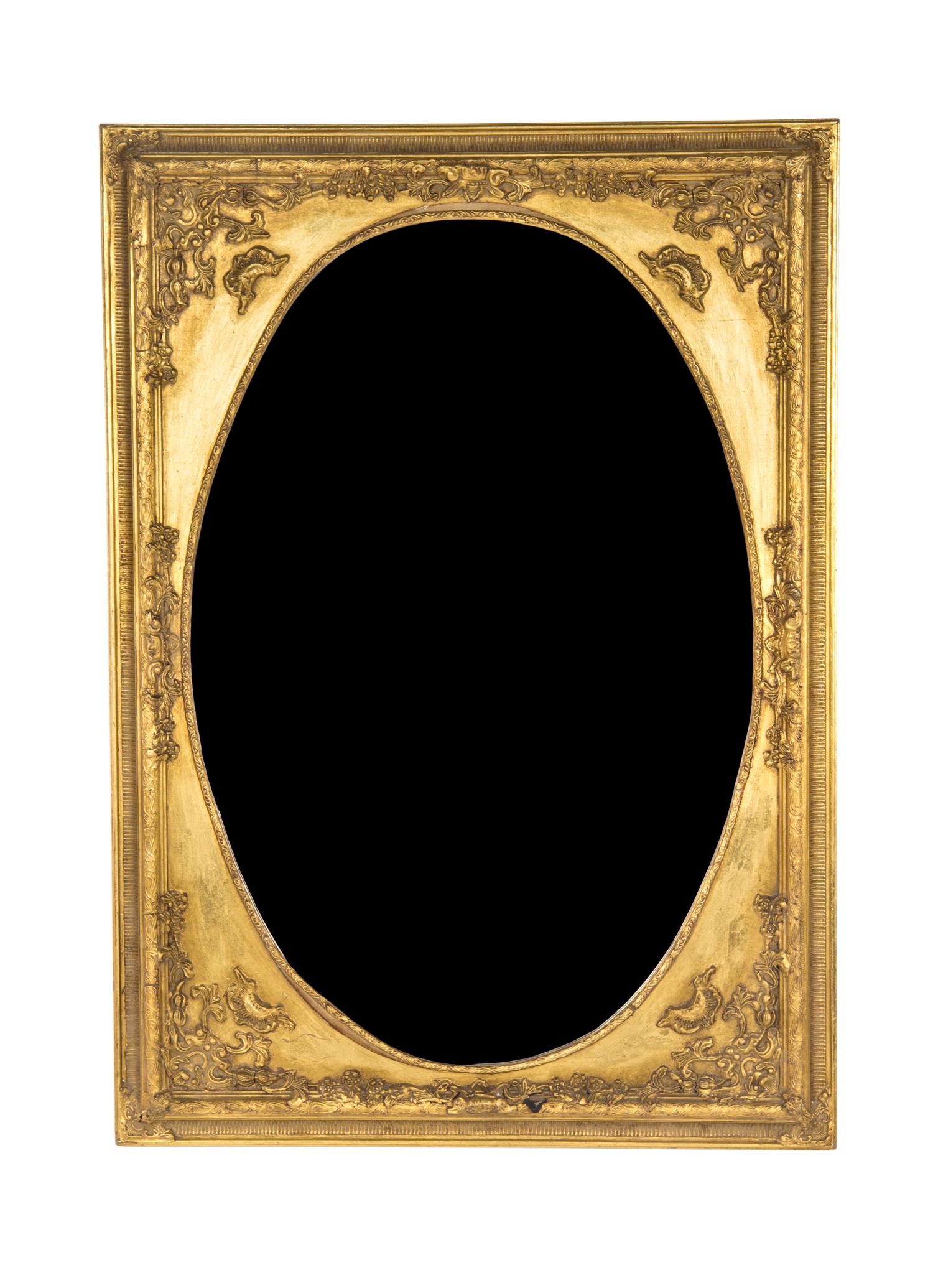 A Victorian Giltwood Mirror, Height 42 1/2 x width 30 inches.