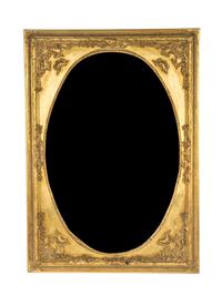 A Victorian Giltwood Mirror, Height 42 1/2 x width 30 inches.