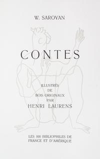 (LAURENS, HENRI) SAROYAN, WILLIAM. Contes. Paris, 1953. Limited. Signed.