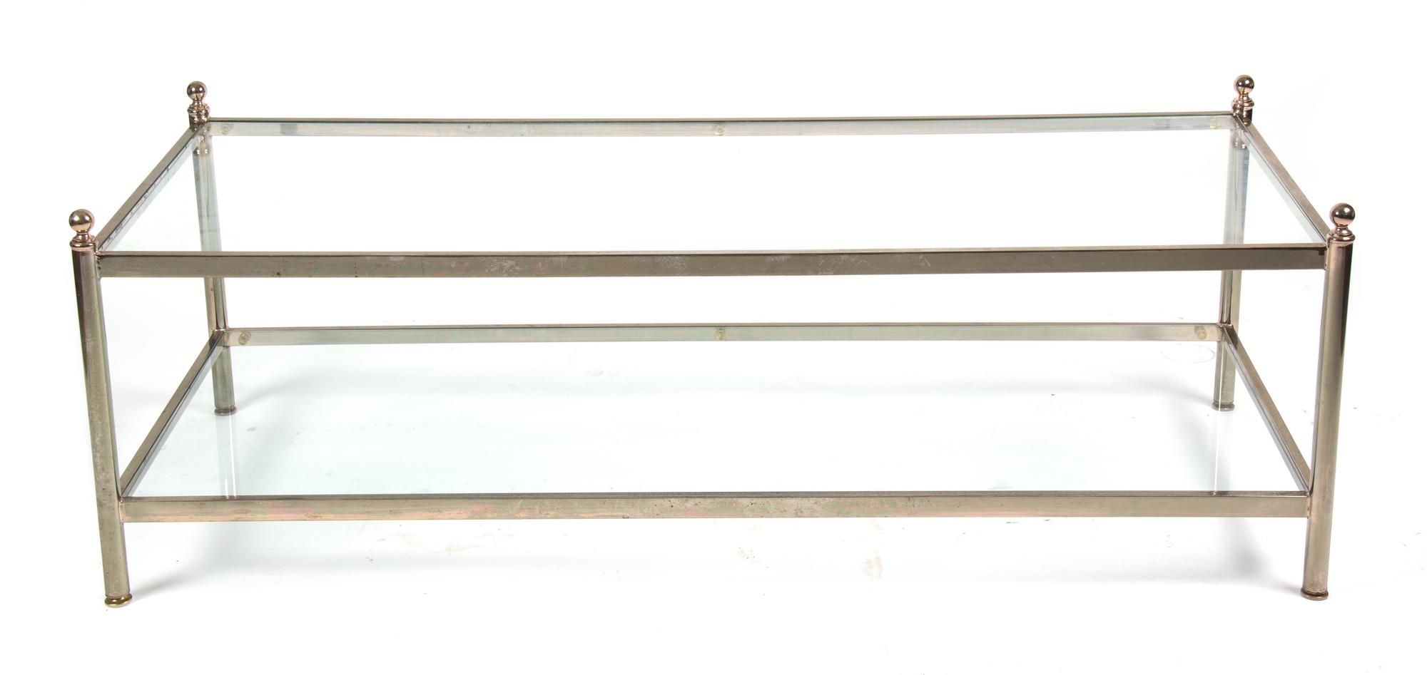 A Pair of Chrome Framed Glass Side Tables and Coffee Table — 20TH CENTURY
