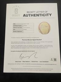A Scarce Thurman Munson Single Signed Autograph Baseball (Beckett Authentication Services Letter)