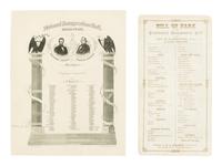 [1865 INAUGURATION]. An invitation and menu to the National Inauguration Ball. Washington, D.C., 4 March 1865.