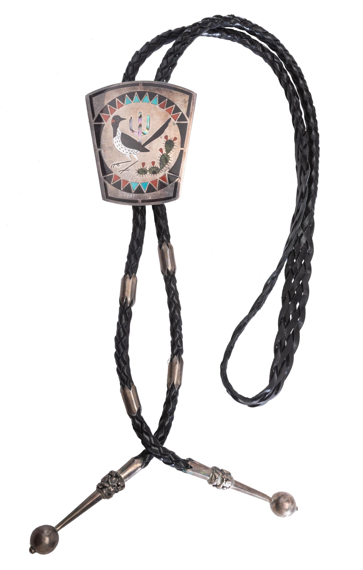 Silver and Mosaic Inlay Bolo Ties Lot is located and will ship from Denver, Colorado.