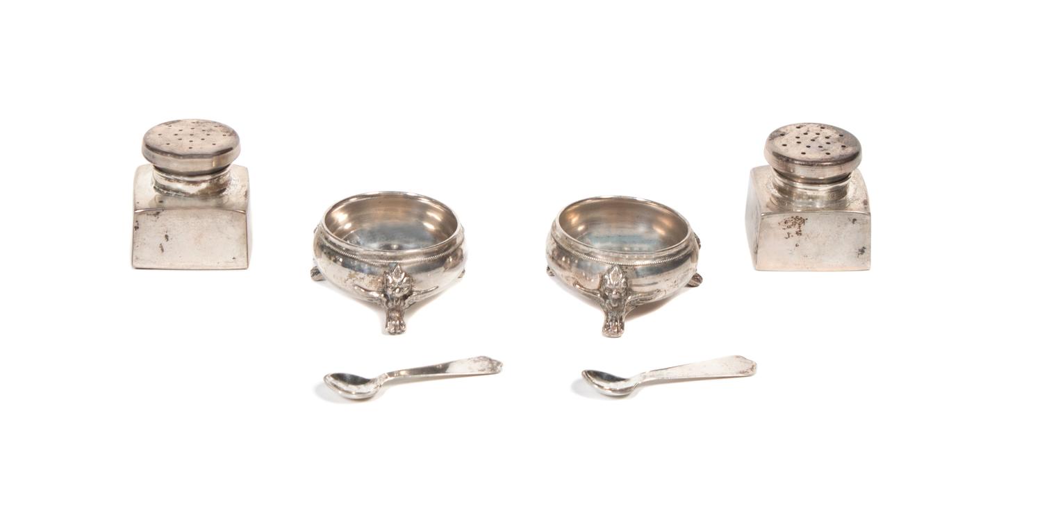A Collection of American Silver Table Articles Height of tallest 1 3/8 inches.