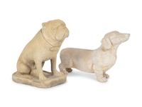 Two Cast Stone Figures of Dogs — 20TH CENTURY