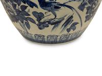 Three Chinese Blue and White Porcelain Fishbowl Jardinieres