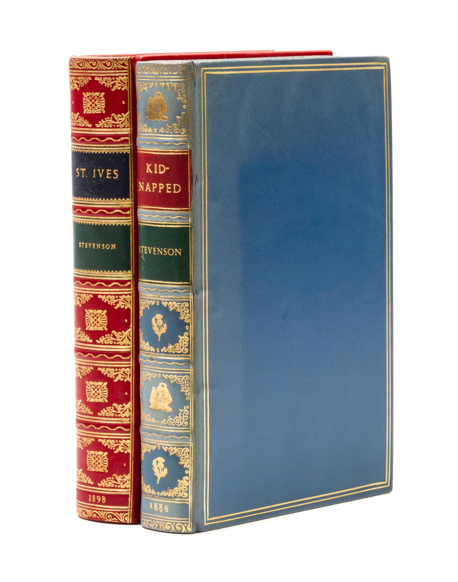 STEVENSON, ROBERT LOUIS. St. Ives. London, 1898. With Kidnapped. London, 1886. First editions, bound by Bayntun.