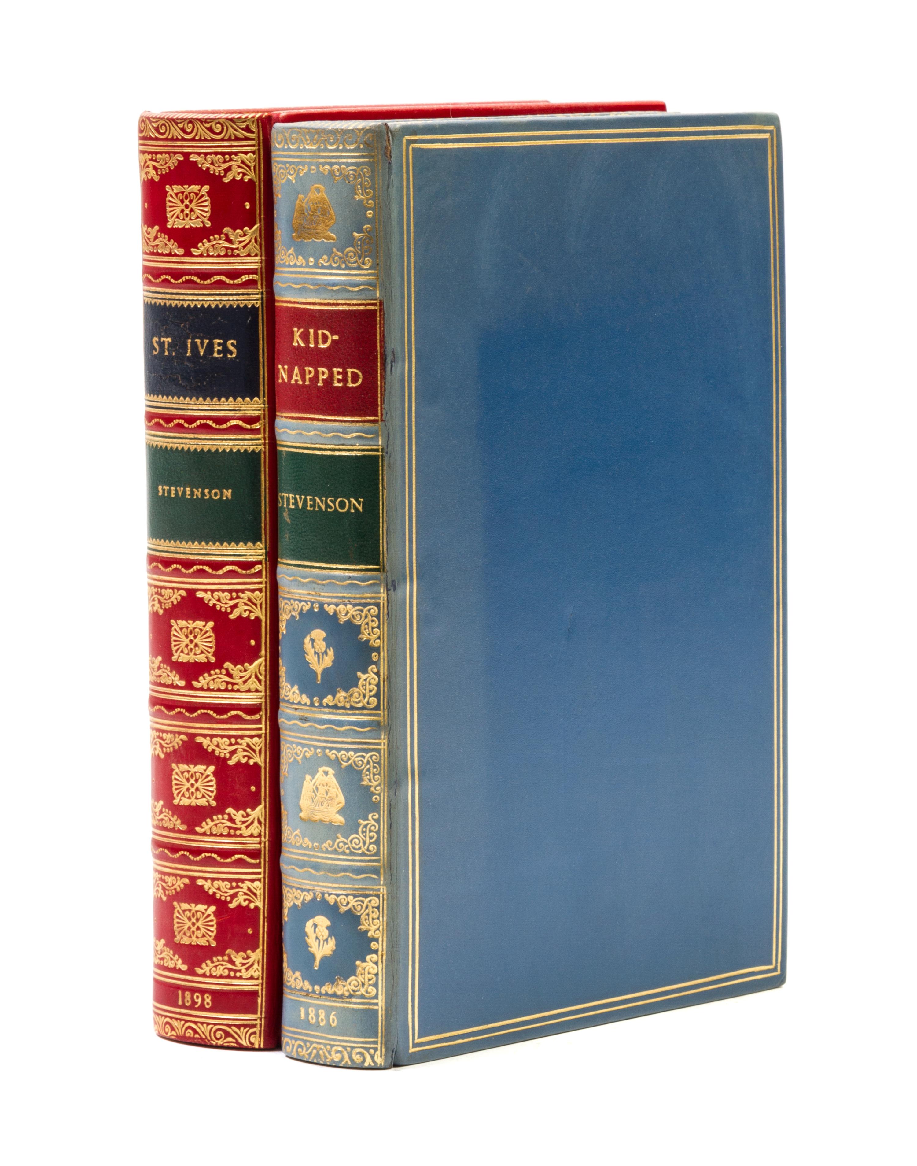 STEVENSON, ROBERT LOUIS. St. Ives. London, 1898. With Kidnapped. London, 1886. First editions, bound by Bayntun.
