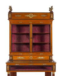 An Empire Style Gilt Bronze Mounted Mahogany Vitrine Cabinet