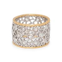 BUCCELLATI, BICOLOR GOLD AND DIAMOND RING