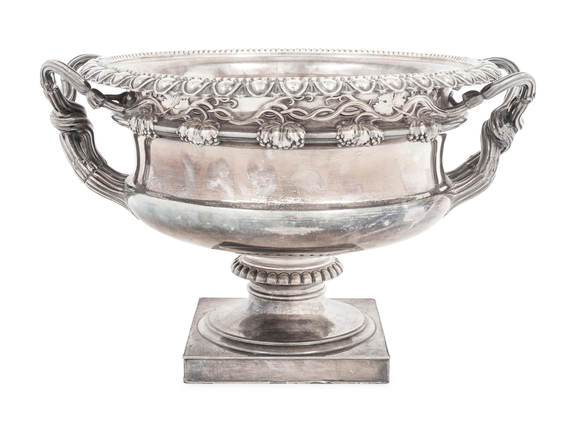 An English Silver-Plate Twin Handled Wine Cooler