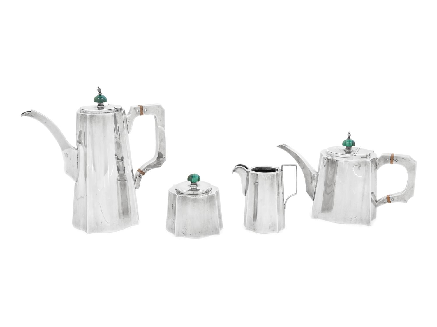 A Cartier Silver Four-Piece Tea and Coffee Service