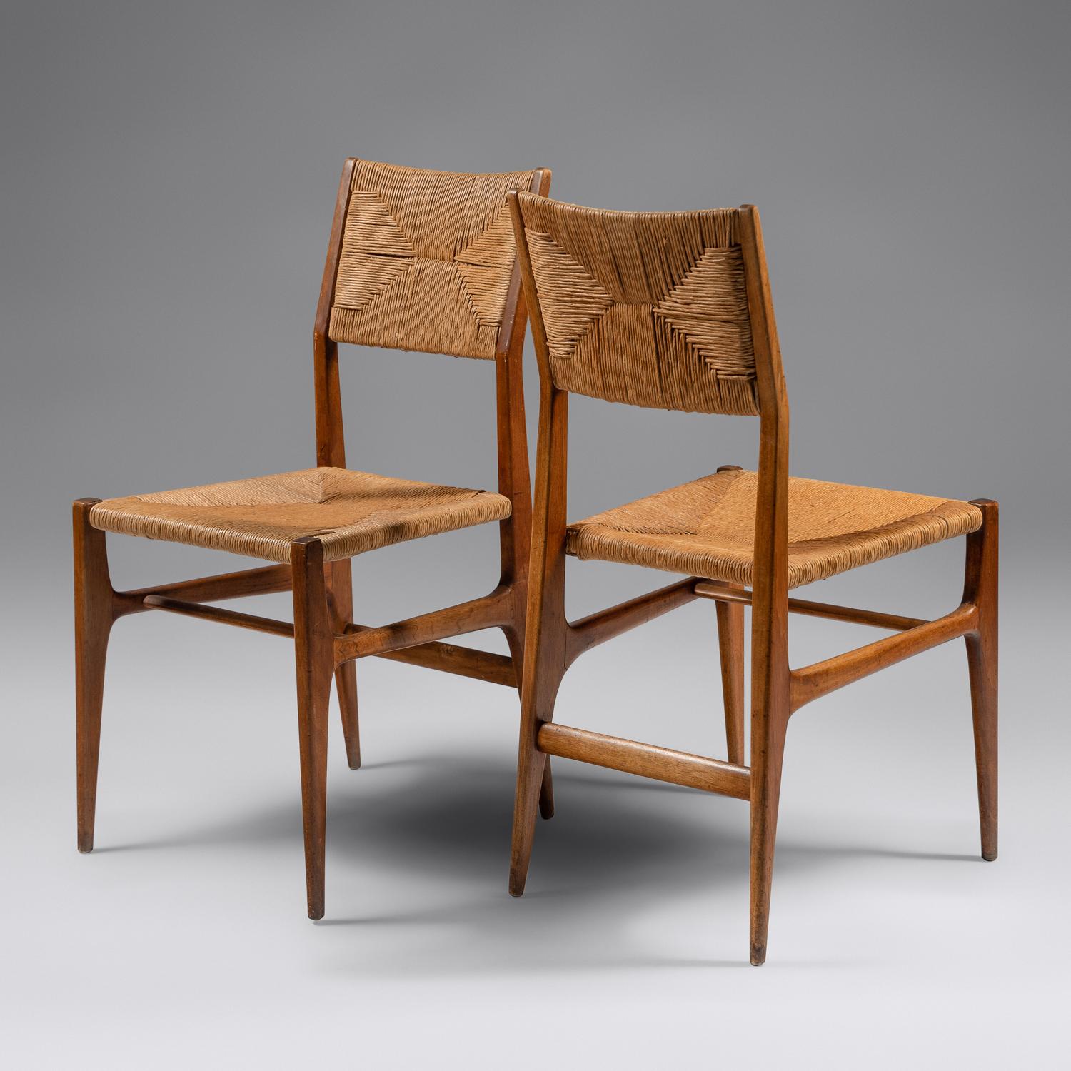 Pair of Leggera Hardwood Side Chairs, designed 1952 Cassina, Italy