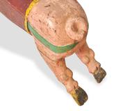 A Carved And Painted Wood Carousel Pig