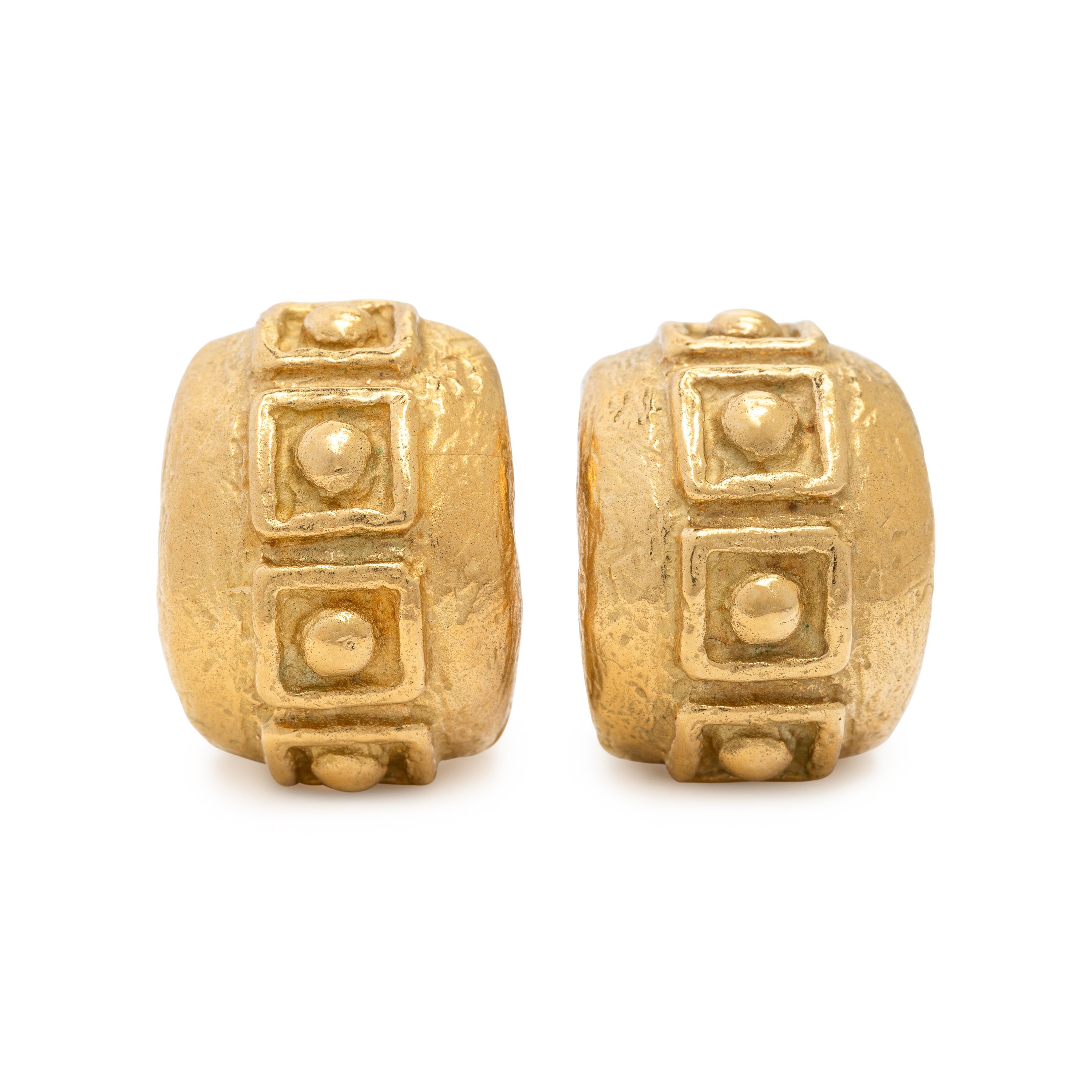 Katy Briscoe, 'E2', Yellow Gold Earrings