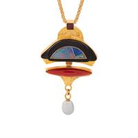 DOUG NAVA, YELLOW GOLD AND MULTIGEM PENDANT
