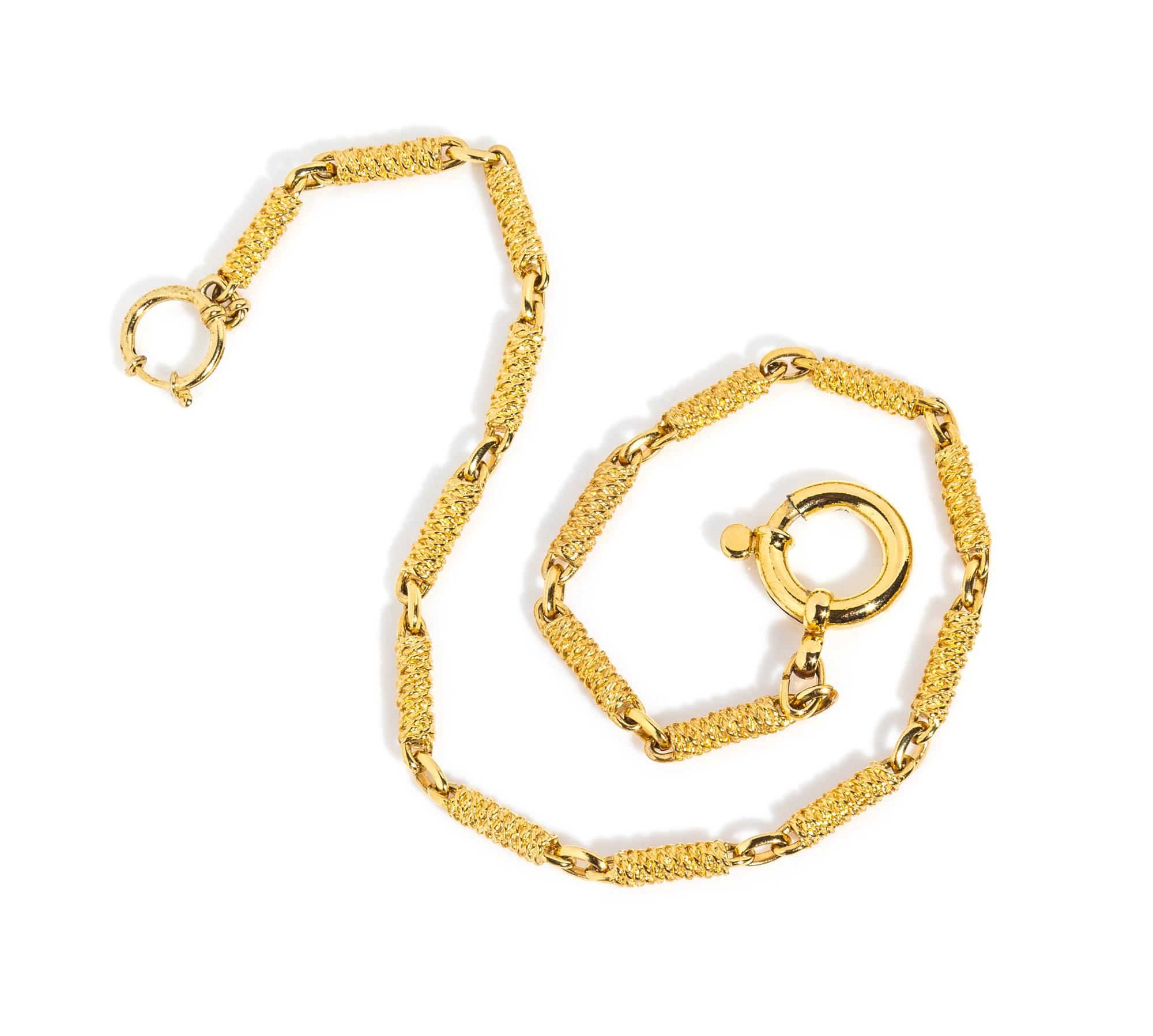 A Gianni Versace Goldtone Link Pocket Chain, 21.75" x 1".