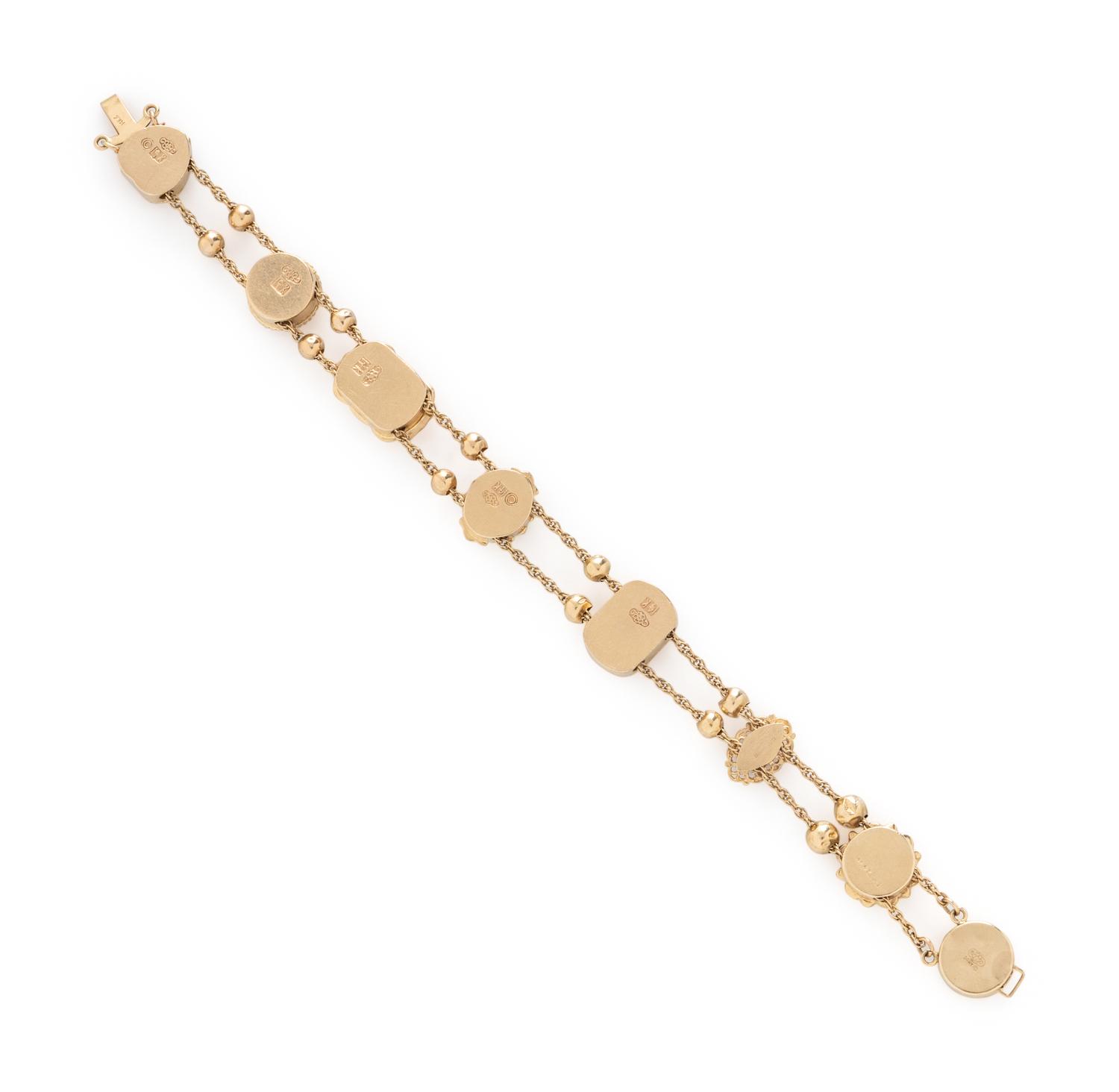 YELLOW GOLD SLIDE CHARM BRACELET